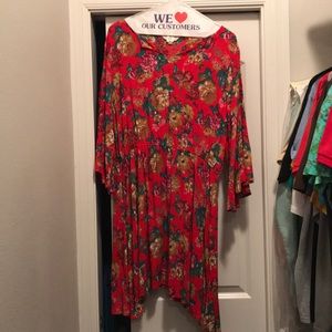 Floral printed bell sleeve dress